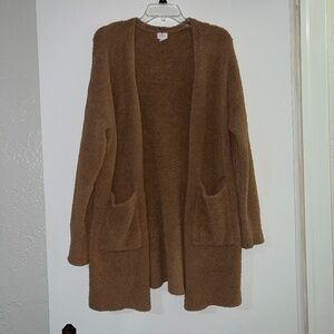 Women's Cozy Feather Yarn Cardigan Target Stars Above Tan Teddy Size M/L